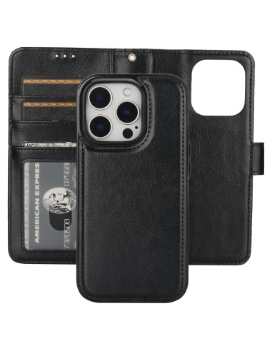Funda Cartera Desmontable Bocasal para iPhone 16 Pro 6.3" Negro