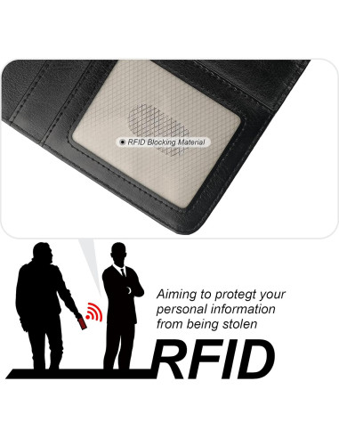 Funda Cartera Desmontable Bocasal para iPhone 16 Pro 6.3" Negro