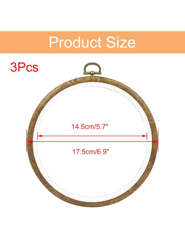 Aros de Bordado Redondos Bonsicoky 17cm - 3 Piezas