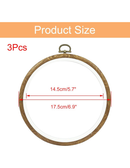 Aros de Bordado Redondos Bonsicoky 17cm - 3 Piezas