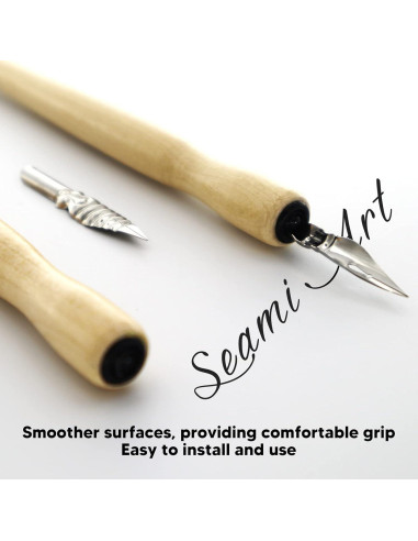 Juego de 10 Soportes de Pluma de Madera Sándalo para Caligrafía