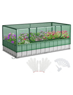 Cama de Jardín Elevada S AFSTAR con Invernadero 175 cm Verde