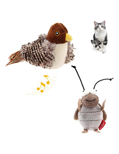 Juguete para Gato Gigwi Pájaro que Canta Interactivo 5cm