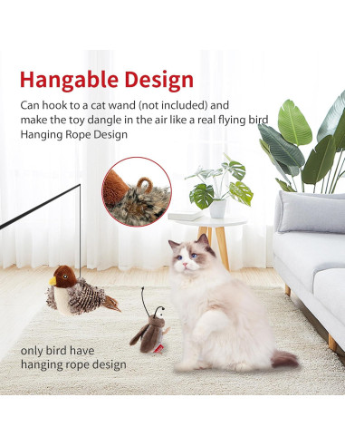 Juguete para Gato Gigwi Pájaro que Canta Interactivo 5cm