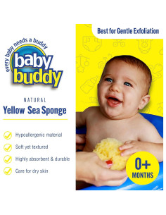 Esponja de Mar Amarilla Baby Buddy - Hipoalergénica 1 Unidad 2