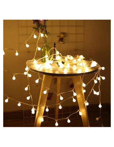 Luces de Cuerda Globo LED 15m 100 luces Blanco Cálido