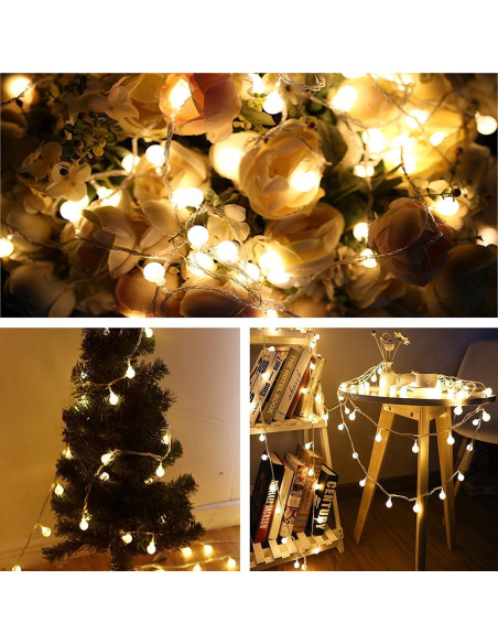 Luces de Cuerda Globo LED 15m 100 luces Blanco Cálido
