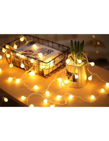 Luces de Cuerda Globo LED 15m 100 luces Blanco Cálido