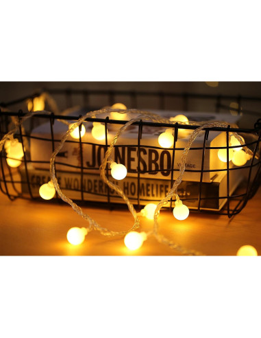 Luces de Cuerda Globo LED 15m 100 luces Blanco Cálido