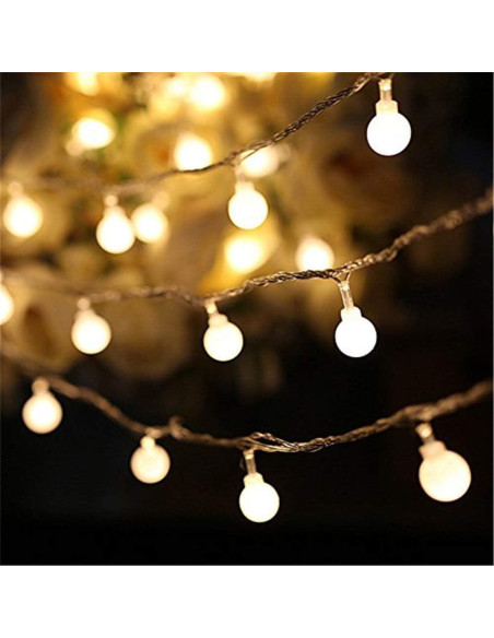 Luces de Cuerda Globo LED 15m 100 luces Blanco Cálido