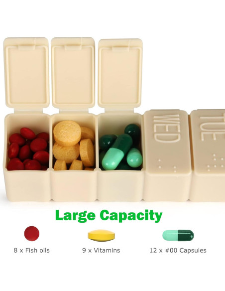 Organizador de Pastillas Semanal 2 Pack MAYFIVE Rosa y Beige Organizador de Pastillas Semanal 2 Pack MAYFIVE Rosa y Beige