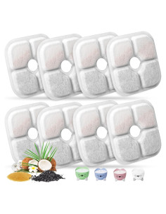 Filtros de Reemplazo Porens para Fuente de Agua Gatos 2.5L - 8 Piezas