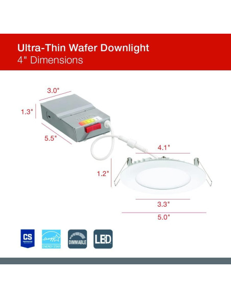 Downlight LED Juno WF4 SWW5 90CRI 4" Regulable Blanco Mate (2 Pzs)