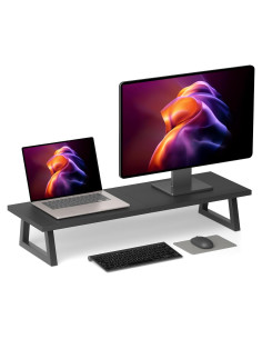 Soporte Doble para Monitor TEAMIX 80x23.9 cm Negro