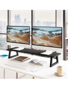 Soporte Doble para Monitor TEAMIX 80x23.9 cm Negro 2