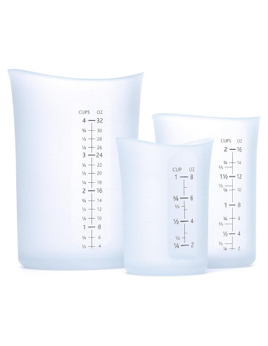 Juego de 3 Tazas de Medir Silicona Flexible iSi Basics