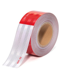 Cinta Reflectante DOT-C2 5 cm x 30.48 m THKULKME Rojo Blanco