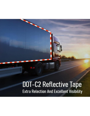 Cinta Reflectante DOT-C2 5 cm x 30.48 m THKULKME Rojo Blanco