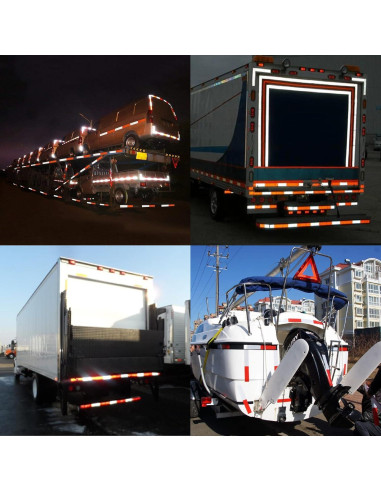 Cinta Reflectante DOT-C2 5 cm x 30.48 m THKULKME Rojo Blanco