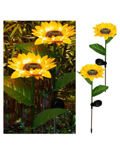 Luces LED Solares Dazzle Bright Girasol 2 Piezas Impermeables