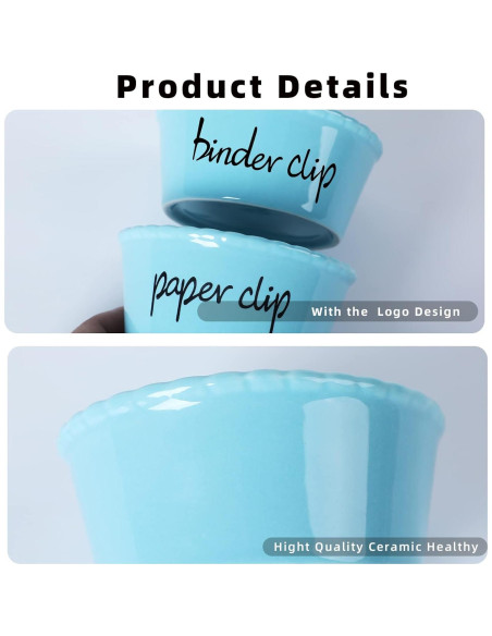 Soporte de Clips de Papel y Carpeta ONTUBE Cerámica Turquesa