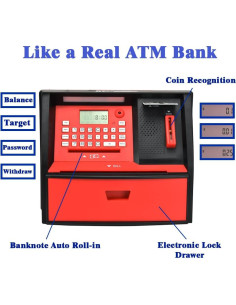 Alcancía Electrónica ATM Like Electronic AP-G972E - Negro/Rojo 2