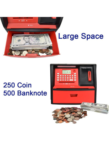 Alcancía Electrónica ATM Like Electronic AP-G972E - Negro/Rojo