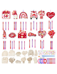 Kit de Manualidades San Valentín MiniInflat - 24 Piezas Madera