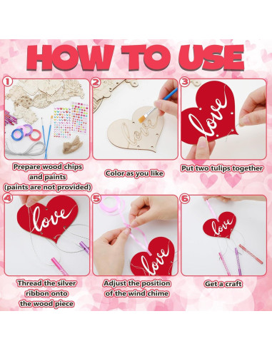 Kit de Manualidades San Valentín MiniInflat - 24 Piezas Madera