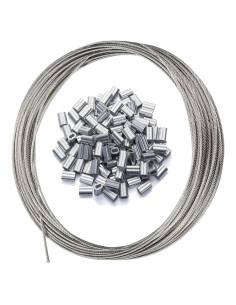 Kit de Cable de Acero Inoxidable 30M 1.5mm 50 Manguitos Yawuztu