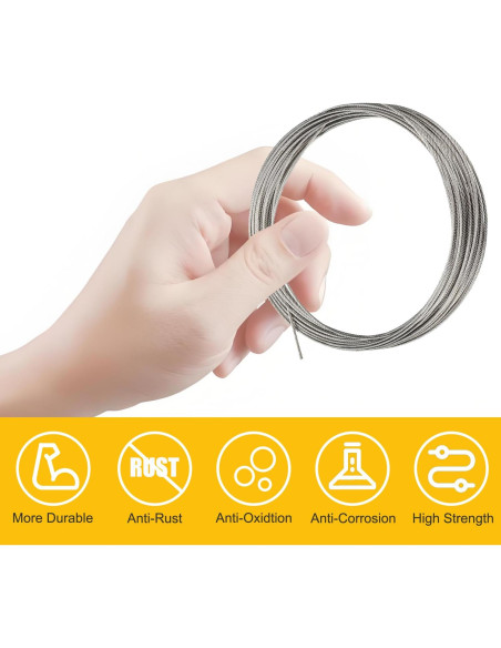 Kit de Cable de Acero Inoxidable 30M 1.5mm 50 Manguitos Yawuztu