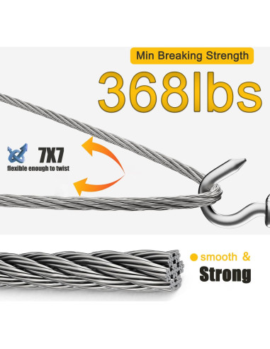 Kit de Cable de Acero Inoxidable 30M 1.5mm 50 Manguitos Yawuztu