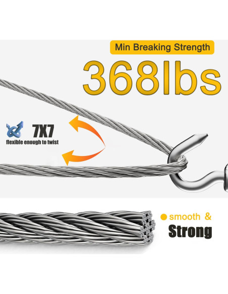 Kit de Cable de Acero Inoxidable 30M 1.5mm 50 Manguitos Yawuztu