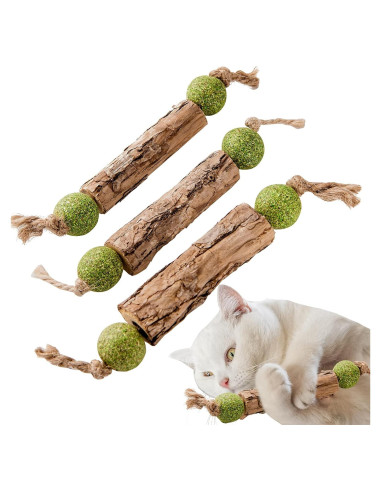 Juguetes Interactivos para Gatos MiMiMoMo - Paquete de 3 Palos de Silvervine