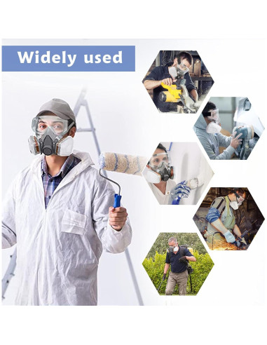 Juego de Media Cara XINBTK con Gafas y 8 Filtros de Algodón