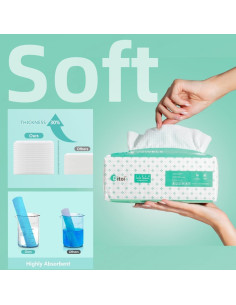 Toallas Faciales Desechables WUJI Ultra Suaves 60 Unidades 2