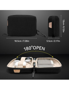 Organizador de Cables SIMTOP Negro - Funda Portátil Resistente al Agua 18.5x13cm 2