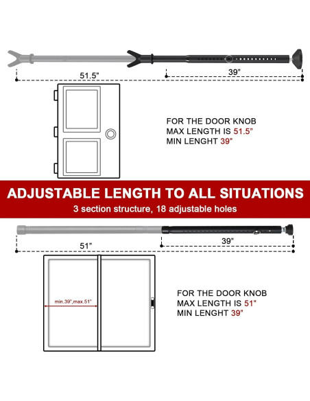 Barra de Seguridad Ajustable Keplrend para Puertas 99-135cm
