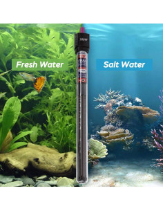 Calentador de Acuario Sumergible MQ 200W con Termostato y Termómetro 2