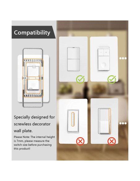 Protector de Interruptor de Luz ILIVABLE Autoadhesivo Transparente