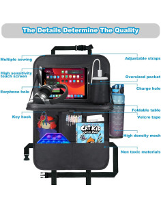 Organizador de Asiento Trasero LUUGUYI con Mesa Plegable 11 Bolsillos 2