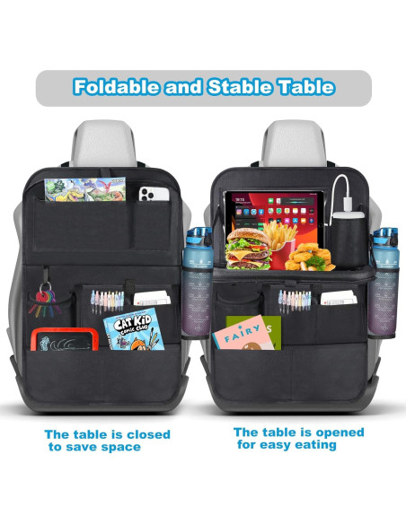 Organizador de Asiento Trasero LUUGUYI con Mesa Plegable 11 Bolsillos