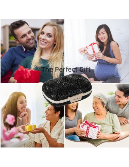 Organizador de Pastillas EveryBling Negro 8 Compartimentos Portátil Organizador de Pastillas EveryBling Negro 8 Compartimentos Portátil