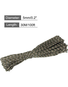 Cuerda de Nylon Trenzada MECCANIXITY 5mm 30M Verde Militar/Marrón 2