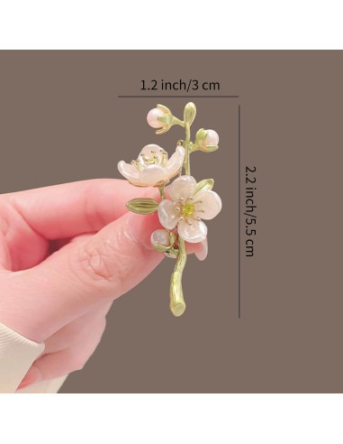Broche de Flor Vintage Esmalte Premium Jazmín para Mujeres