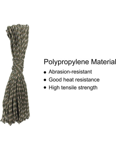 Cuerda de Nylon Trenzada MECCANIXITY 5mm 30M Verde Militar/Marrón