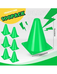 Conos de Tráfico Mini Geetery 100 Pcs 18 cm Verde 2