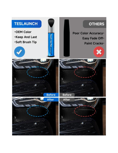 Bolígrafo de Pintura de Retoque TESLAUNCH 4.14ml Negro Jet 040/9040