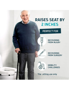 Elevador de Asiento de Inodoro Lunderg 5 cm Espuma Blanca 2