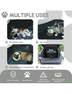 Parque para Mascotas Plegable Persure Gris Oscuro Pequeño 2